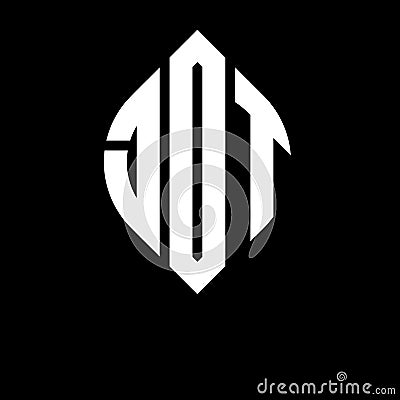 JOT circle letter logo design with circle and ellipse shape. JOT ellipse letters with typographic style. The three initials form a Vector Illustration