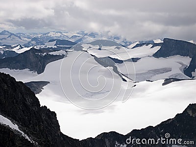 Jotunheimen from Galdhopiggen Mt., Norway Stock Photo