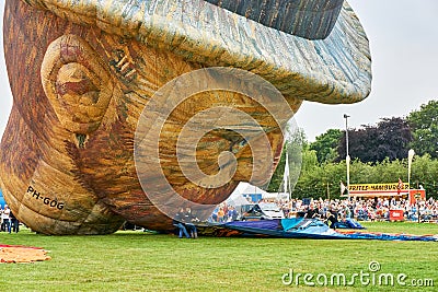 Special shape hot air balloon with head of van Gogh Editorial Stock Photo