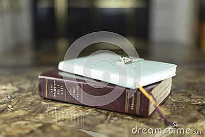 Bible journaling and time with God daily devotion Stock Photo