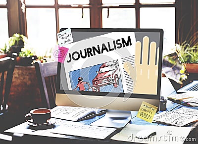 Journalism Article Interview News Publish Report Concept Stock Photo