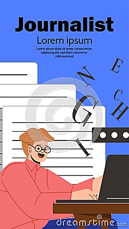 Journalist poster vector template Vector Illustration