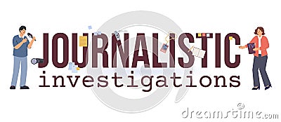 Journalistic Investigations Flat Composition Vector Illustration
