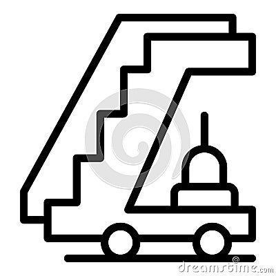 Journey airplane stairs icon outline vector. Business airport Vector Illustration