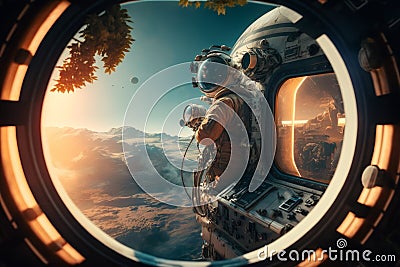 ndingUncovering the Mysteries of an Alien World: Astronauts Explore with Stunning Hyper-Detailed Graphics in Unreal Engine 5 Stock Photo