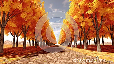 A Journey Through the Colorful Countryside in autumn Stock Photo