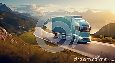 Journey of Efficiency Modern Trucking Solutions Stock Photo