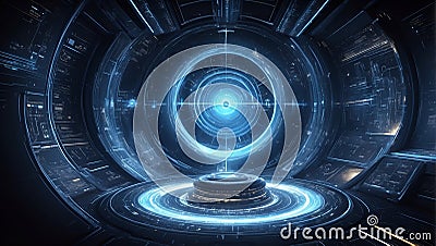 Tech Odyssey Beyond Tomorrow: QuantumQuotient's DataEclipse. AI generate Stock Photo