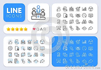 Journey, Noise and Phone calculator line icons for web app. Pictogram icon. App line icons. Vector Vector Illustration