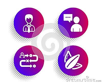 Journey path, Businessman and Users chat icons set. Sunflower seed sign. Vector Vector Illustration