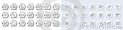 Journey path, Teamwork and Buying house line icons. For web app, printing. Line icons. Vector Stock Photo
