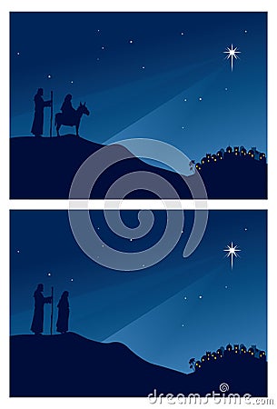 Journey to Bethlehem Vector Illustration