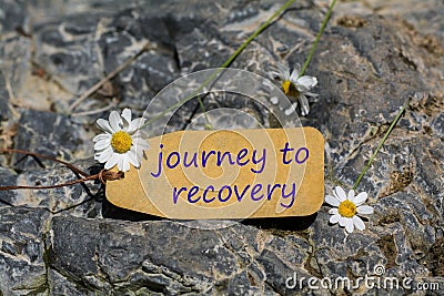 Journey to recovery label Stock Photo