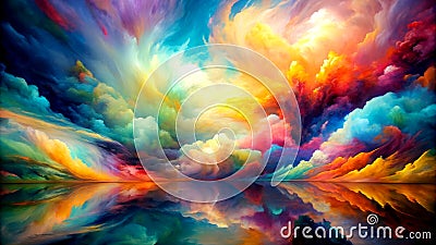 A Journey into the Unseen: Exploring the Invisible World of Abstract Art Generative AI image Stock Photo