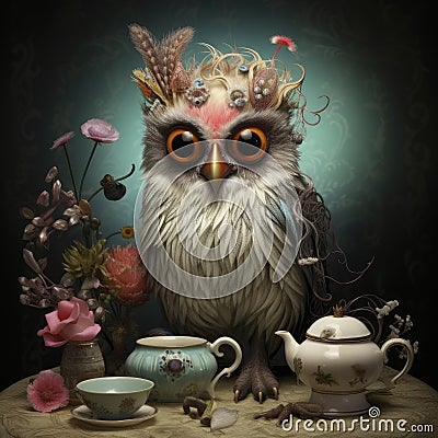 Whimsical Fantasy: Fantastical Creatures in a World of Wonder. Generative Ai Stock Photo