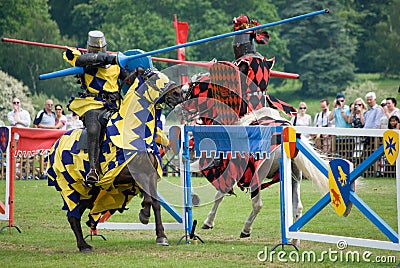 Jousters on Horseback Stock Photo