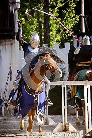 Jousting at Renaissance Festival Editorial Stock Photo