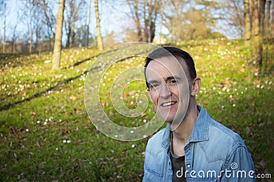 Jovial man in positive and calm attitude Stock Photo