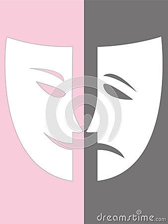 Joy and Sadness Vector Illustration