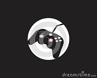 Joy stick game logo vector template Vector Illustration