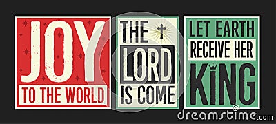 Joy to the World lyrics Vintage Poster Vector Illustration