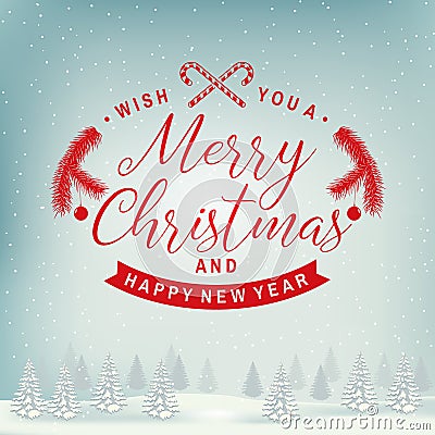 Joy to the world. Merry Christmas and Happy New Year stamp, sticker. Vector illustration. Vector Illustration