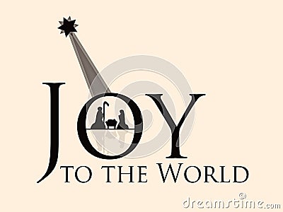 Joy to the World Nativity Scene Stock Photo