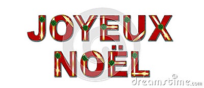 Joyeux Noel Holiday Gift Text Background Stock Photo