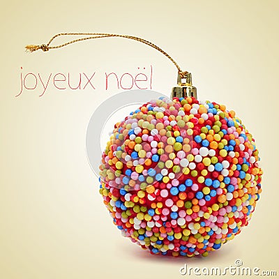 Joyeux noel, merry christmas in french Stock Photo