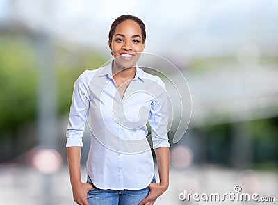 Joyful african american businesswoman Stock Photo