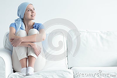 Joyful breast cancer survivor Stock Photo