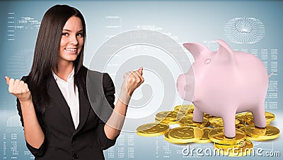 Joyful businesswoman smiling Stock Photo