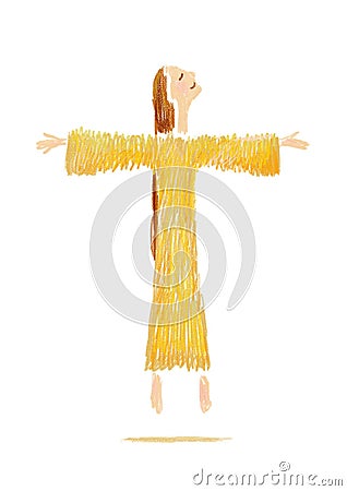 Joyful cheerful happy blessed person girl woman Stock Photo