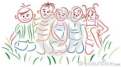 Joyful children Vector Illustration