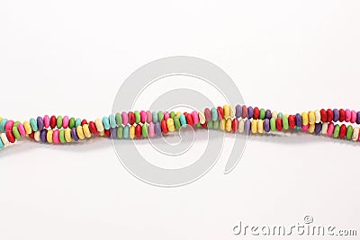 Joyful Colors of Jewelery Beads Twisted Multi Colored Chain Necklace Presentation Stock Photo