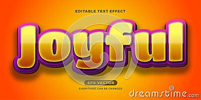 Joyful editable text effect vector Stock Photo