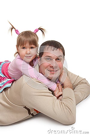 Joyful father and daughter Stock Photo