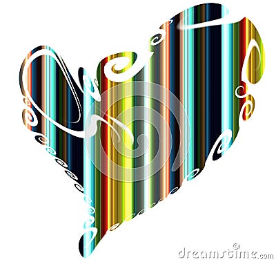 Joyful heart, contrasts and lines. Valentine background Stock Photo