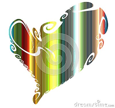 Joyful heart and lines. Valentine background Stock Photo