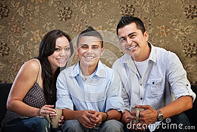 Joyful Hispanic Family Stock Photo