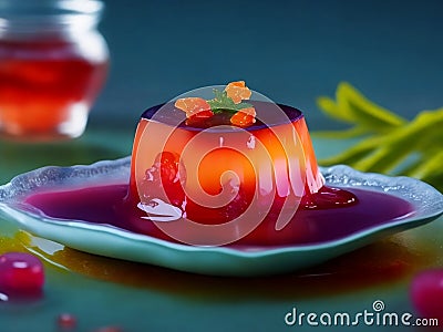 Joyful Jelly Extravaganza: A Festive Spread of Gelatinous Goodness Stock Photo