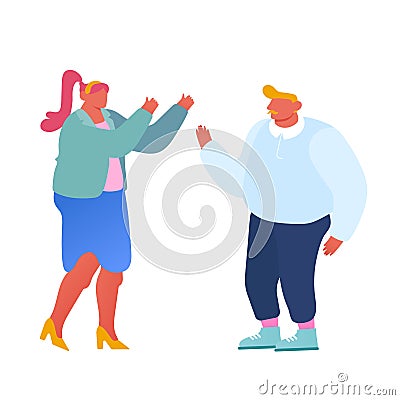 Joyful Managers Colleagues Celebrating Success. Cheerful Businesspeople Laughing and Waving Hands Up at Office Workplace Vector Illustration