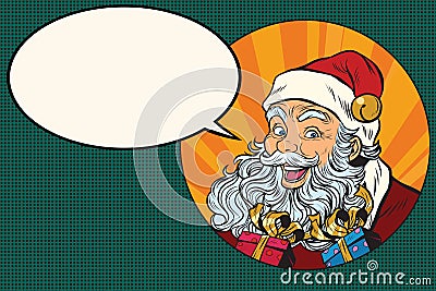 Joyful Santa Claus says Vector Illustration
