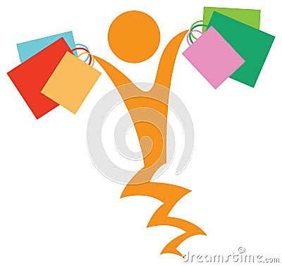 Joyful shopping Vector Illustration