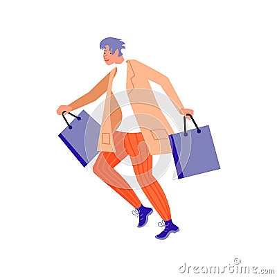 Joyful shopping People Vector Illustration