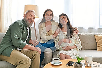 joyous father paying visit to his Stock Photo