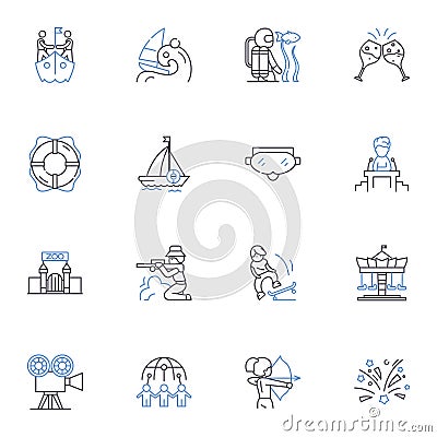 Joyous revelry line icons collection. Celebration, Festivity, Merriment, Cheer, Jubilation, Jollification, Rapture Vector Illustration