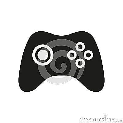 Joypad, Game Controller for Videogame Glyph Pictogram. Joystick for Game Console, Computer, PS Silhouette Icon. Computer Vector Illustration