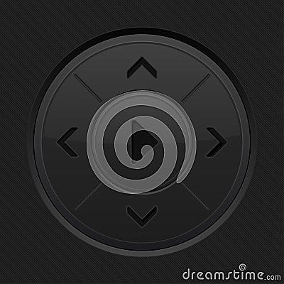 Joystick black button Vector Illustration