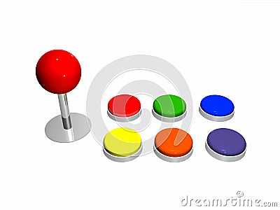 Joystick and buttons Stock Photo